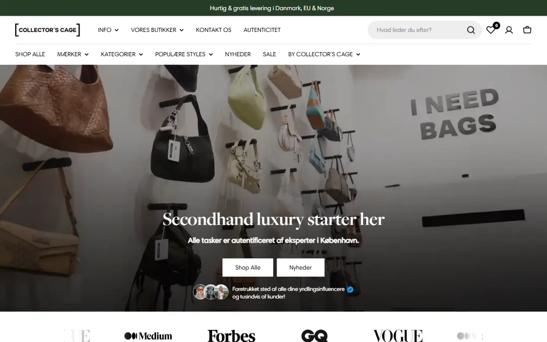 Collectors Cage website homepage