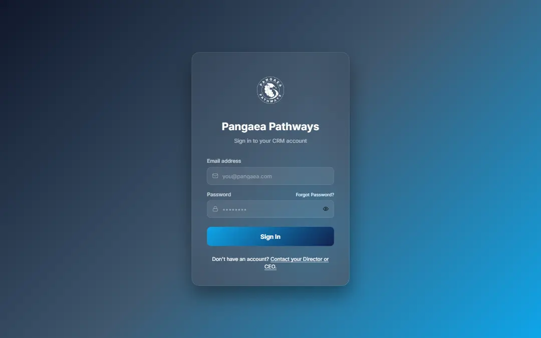 Pangaea CRM website homepage